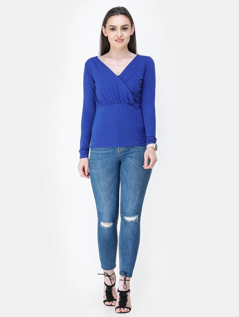 overlap neck solid top - 18347692 - Standard Image - 3
