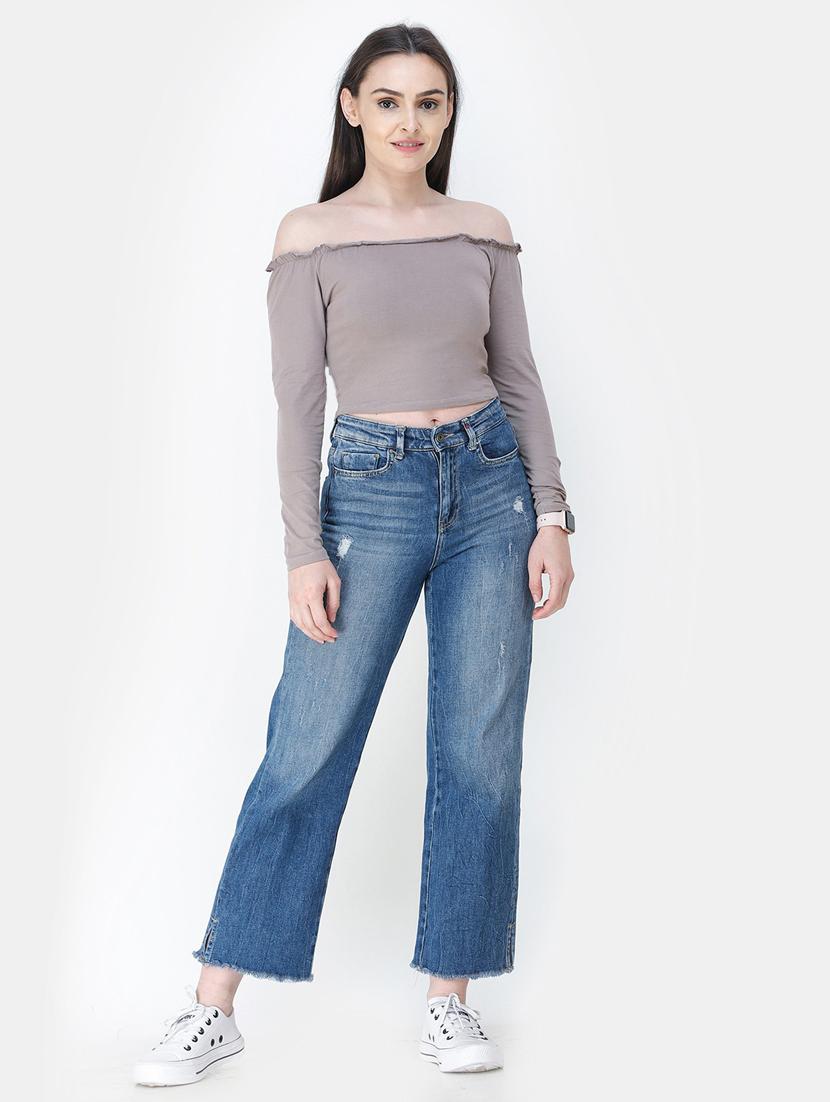 off shoulder solid top - 18347693 - Standard Image - 3