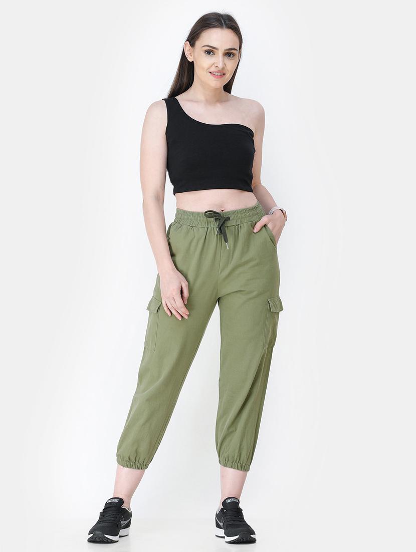 single shoulder solid crop top - 18347708 - Standard Image - 3