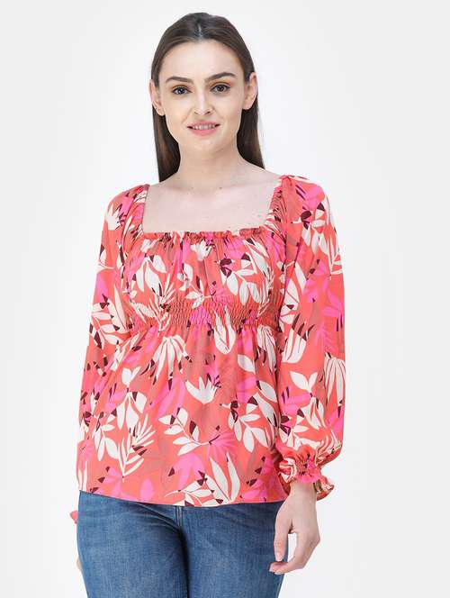 square neck floral top - 18347716 -  Standard Image - 0