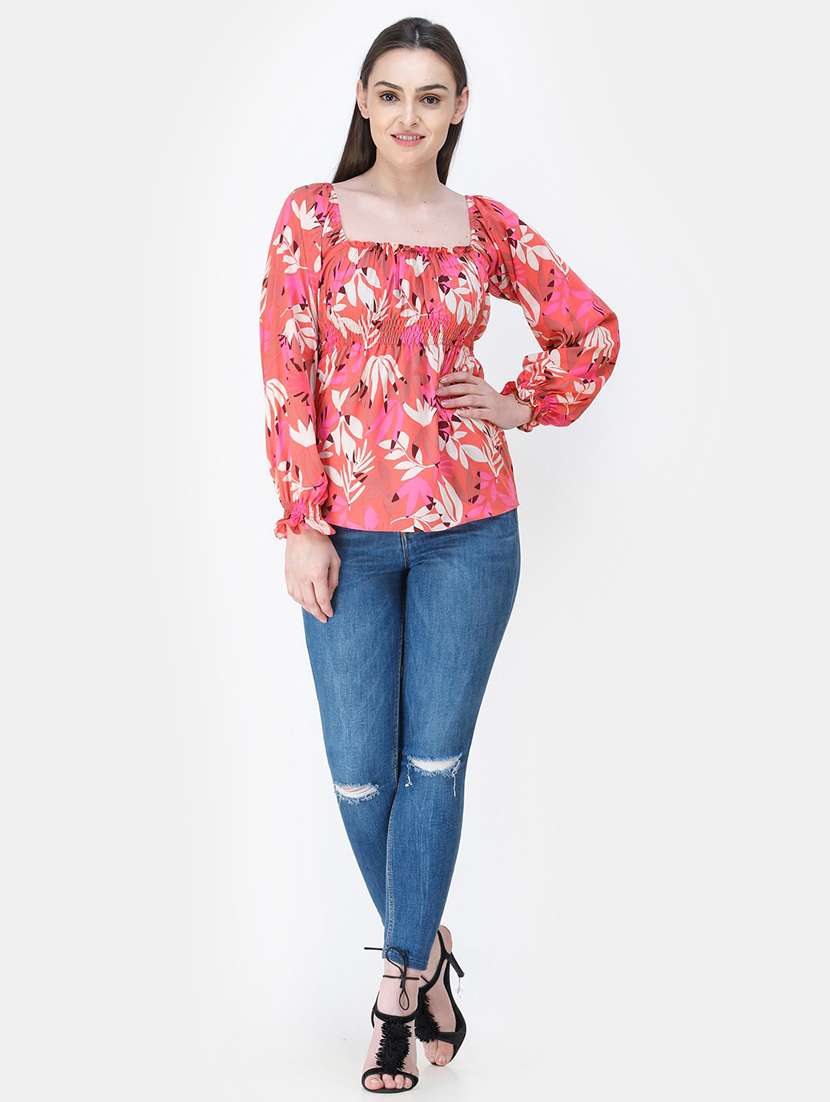 square neck floral top - 18347716 -  Standard Image - 3