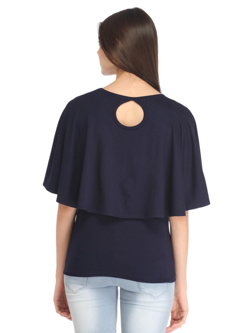 round neck solid top - 18347774 - Standard Image - 3