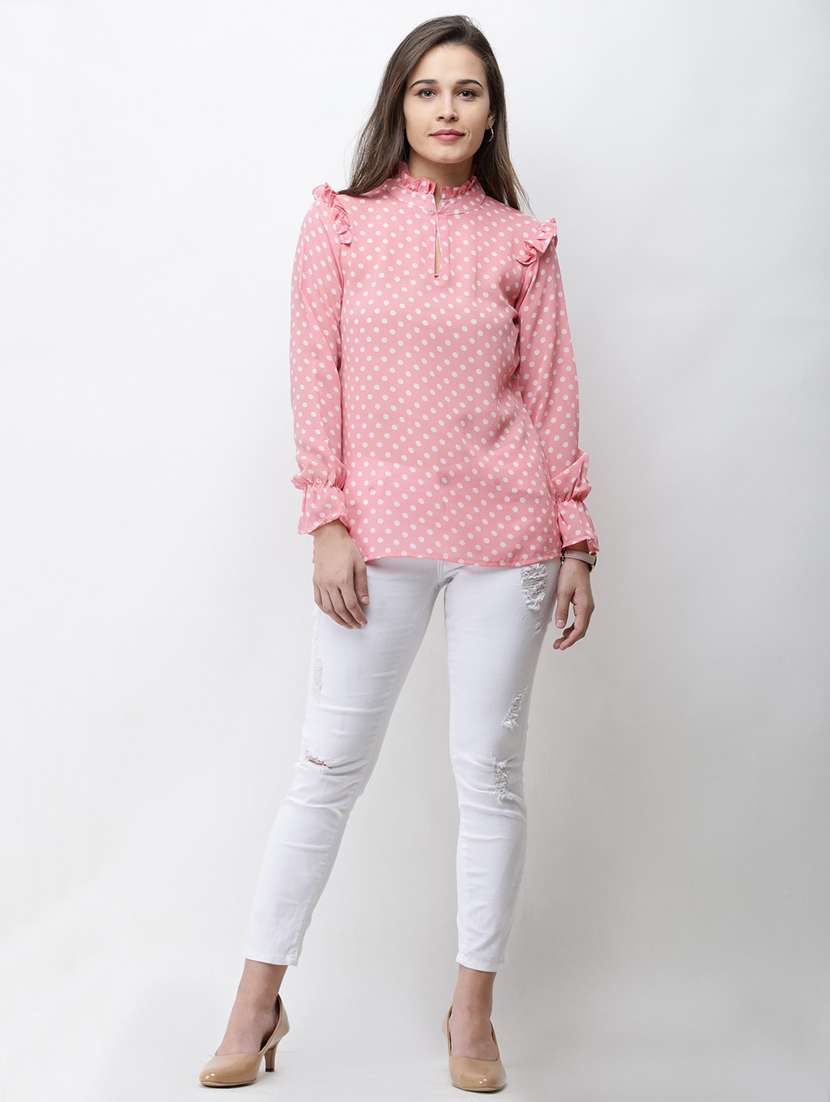 crew neck printed top - 18347794 -  Standard Image - 3