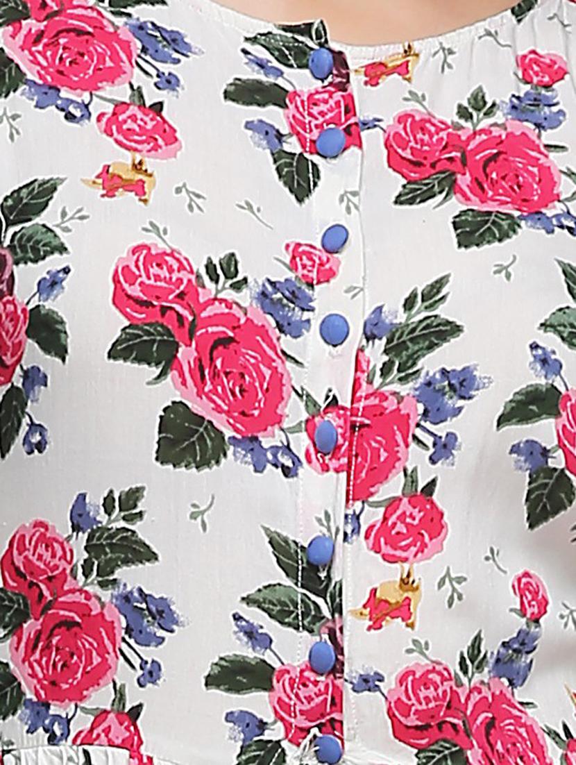 front slit floral maxi tunic - 18347813 - Standard Image - 3