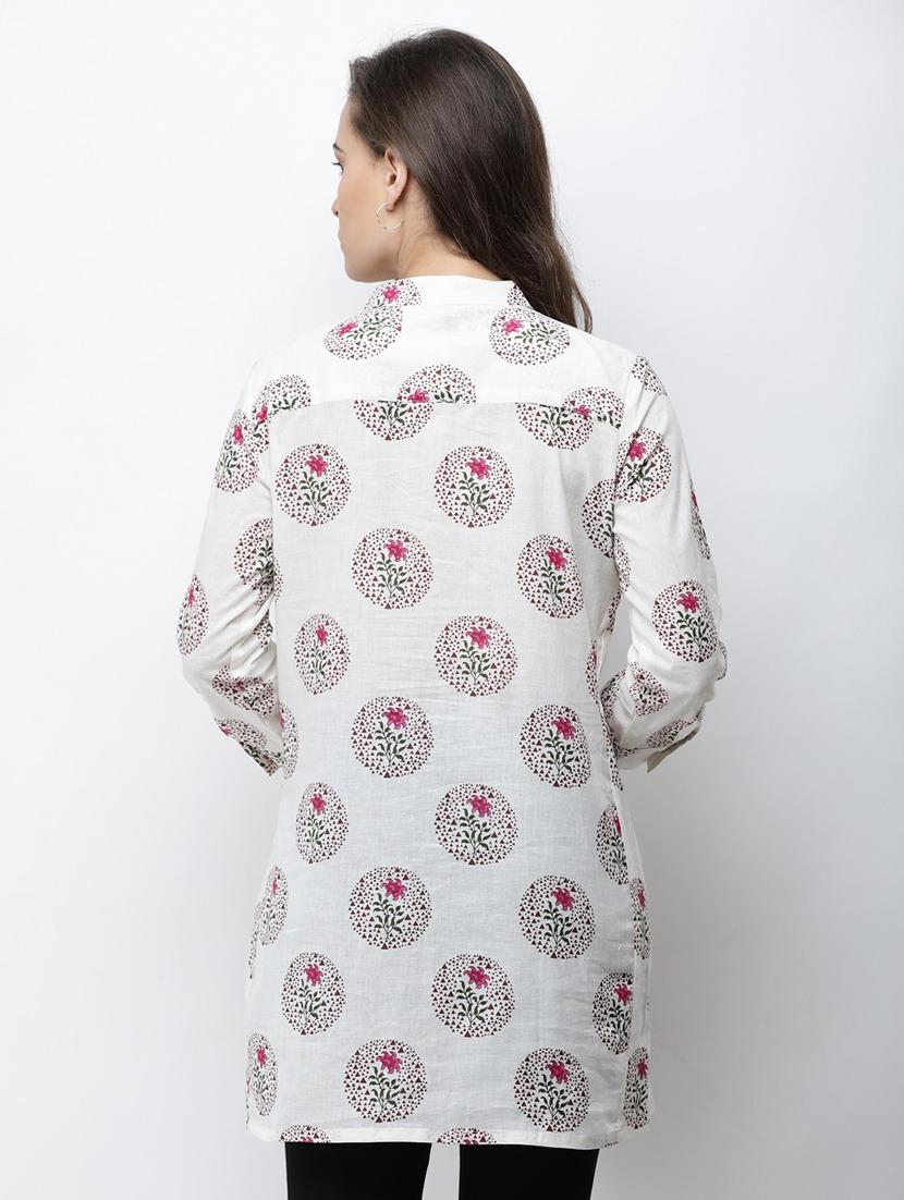 long-sleeved printed regular tunic - 18347824 - Standard Image - 3