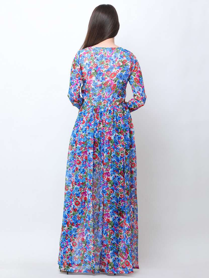 front slit floral maxi tunic - 18347829 -  Standard Image - 3
