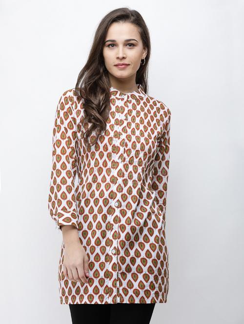 long-sleeved printed regular tunic - 18347845 -  Standard Image - 0