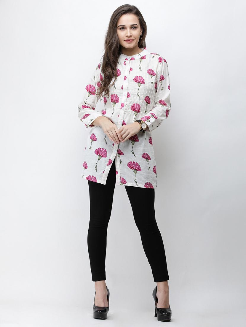 long-sleeved printed regular tunic - 18347852 - Standard Image - 3