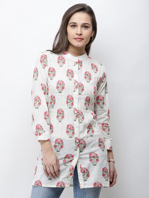 long-sleeved printed regular tunic - 18347854 - Standard Image - 0