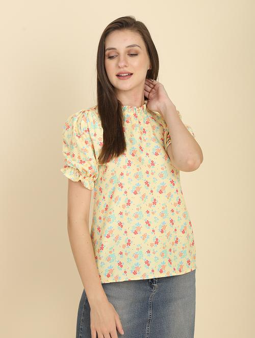 crew neck floral print top - 18347916 - Standard Image - 0