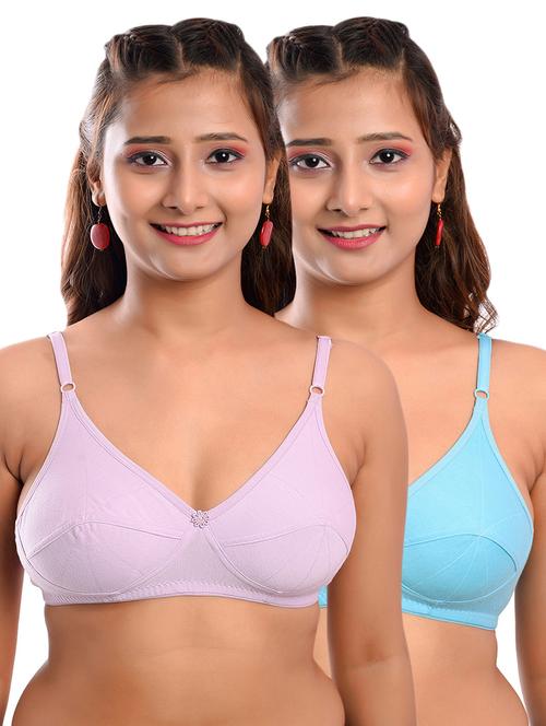 pack of 2 solid regular bra - 18347999 - Standard Image - 0