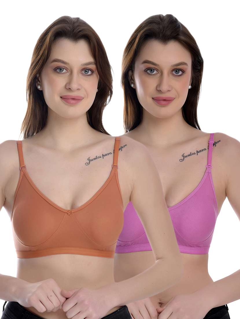 pack of 2 solid regular bra