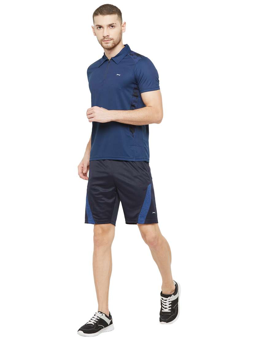 navy blue solid polo t-shirt - 18349150 - Standard Image - 3