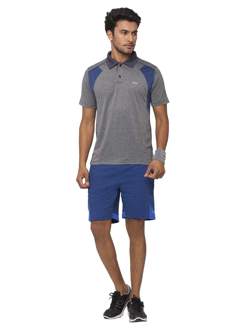 grey color-blocked polo t-shirt - 18349154 - Standard Image - 3