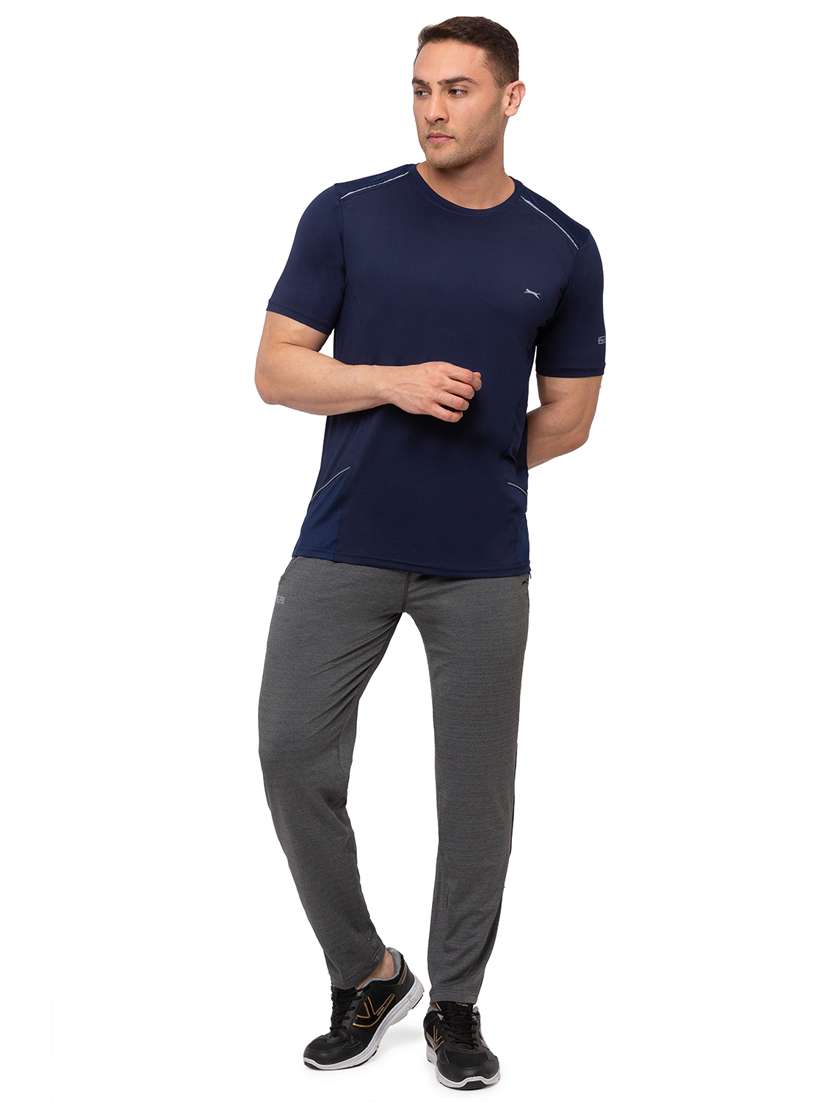 navy blue solid t-shirt - 18349159 - Standard Image - 3