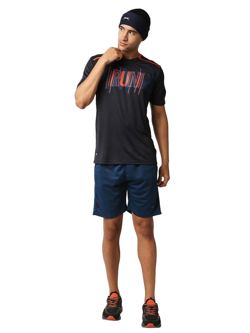 navy blue chest-printed t-shirt - 18349162 - Standard Image - 3