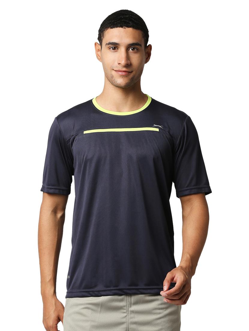 navy blue solid t-shirt - 18349169 -  Zoom Image - 0