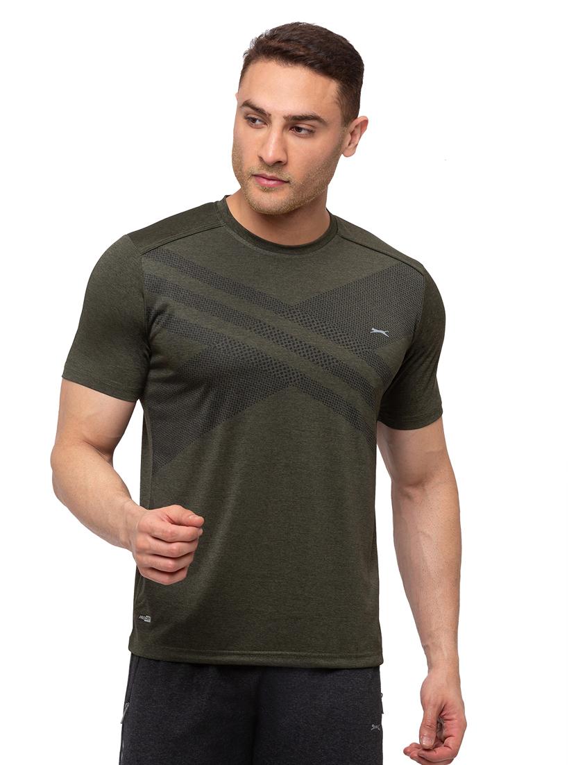 olive green printed t-shirt - 18349175 - Zoom Image - 0