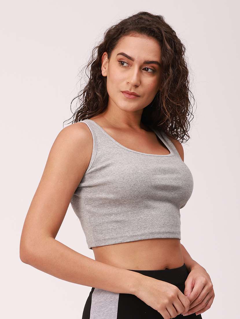 women's crop round neck t-shirt - 18349188 -  Zoom Image - 0