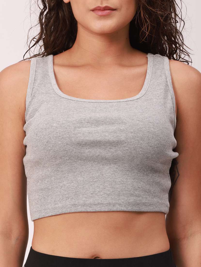 women's crop round neck t-shirt - 18349188 -  Standard Image - 3