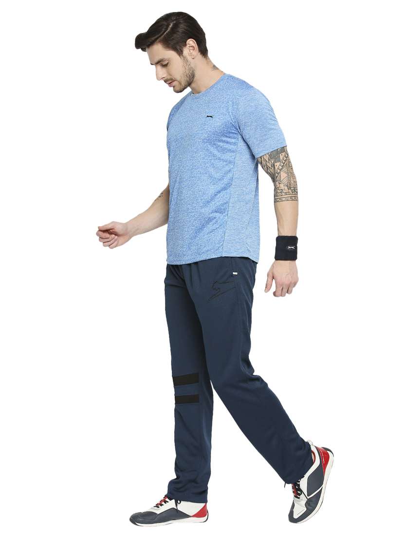 navy-blue solid full length track pant - 18349240 -  Standard Image - 3