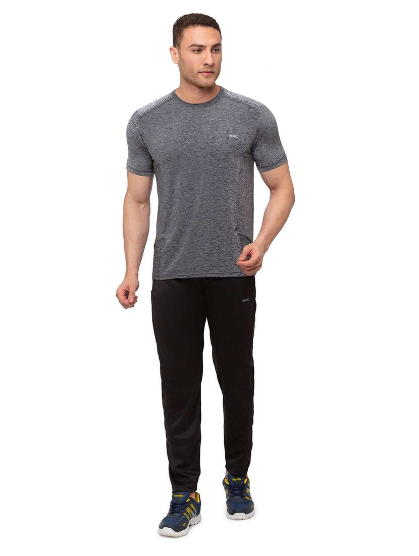 black solid full length track pant - 18349248 -  Standard Image - 3