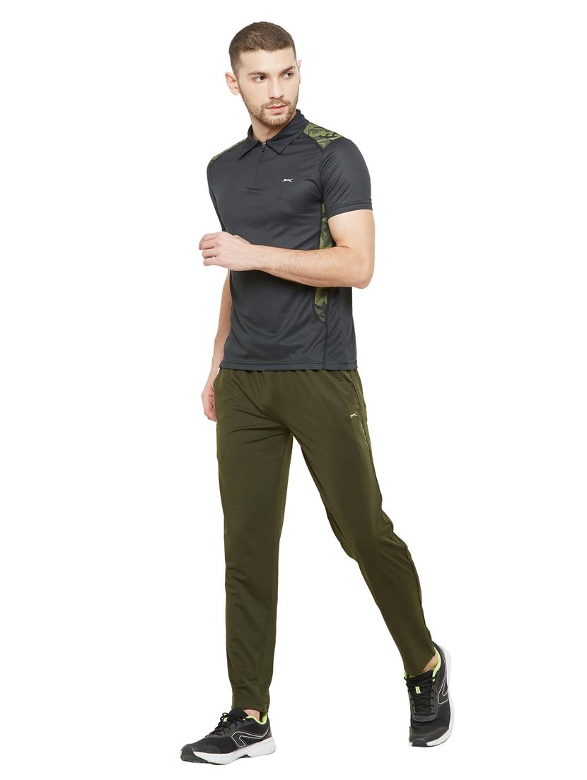 olive-green solid full length track pant - 18349255 - Standard Image - 3