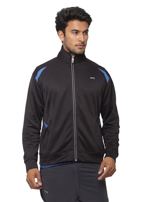 black solid casual jacket - 18349271 -  Standard Image - 0