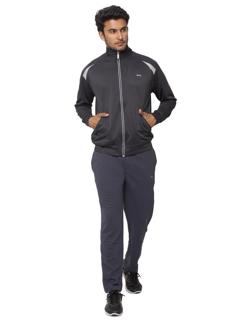 grey solid casual jacket - 18349272 - Standard Image - 3