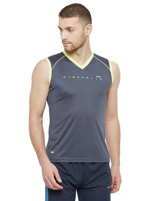 grey chest-printed t-shirt - 18351176 - Standard Image - 0