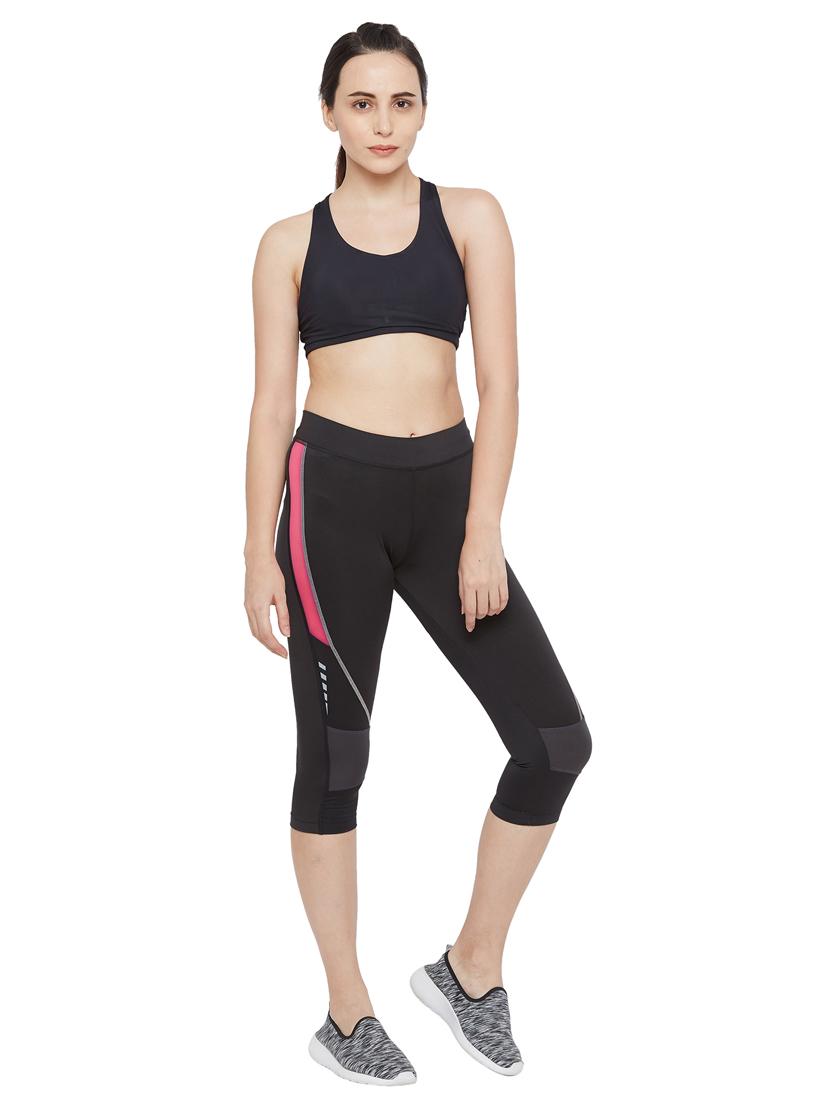 black solid leggings capri - 18351325 - Standard Image - 3