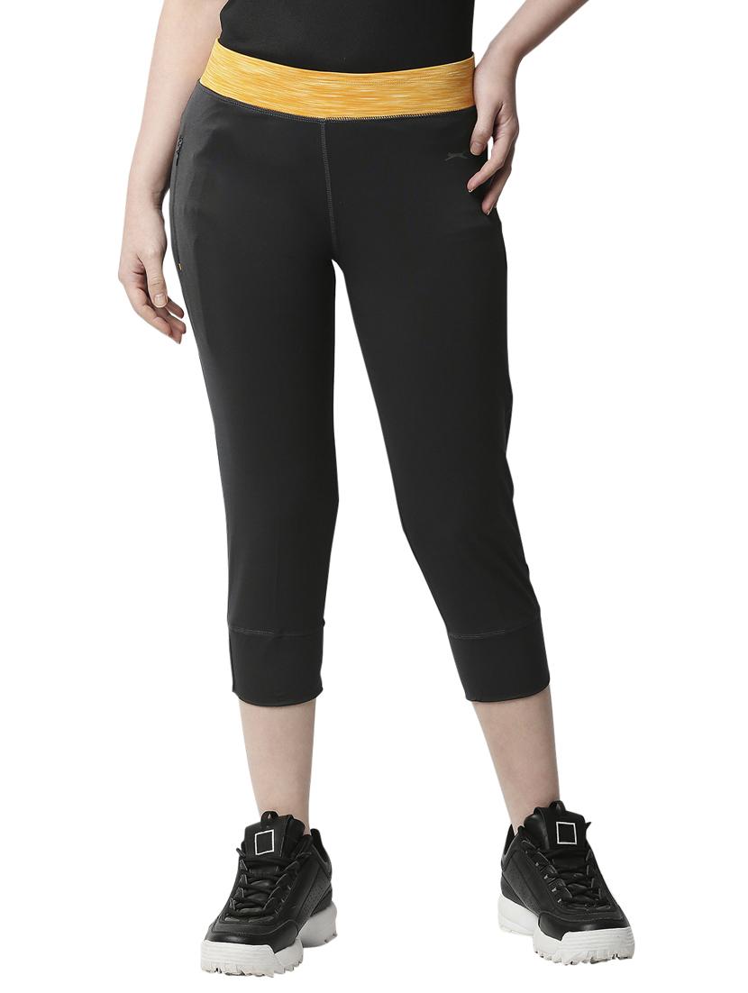 grey solid leggings capri - 18351329 -  Zoom Image - 0