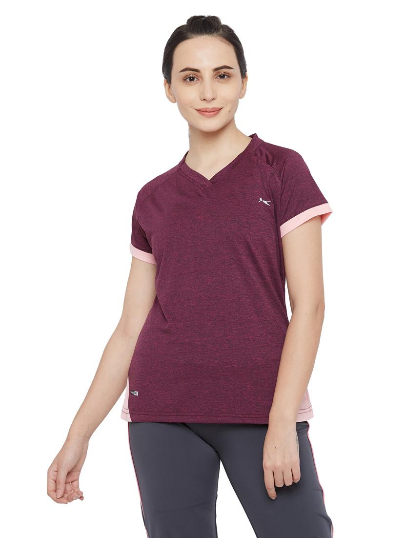 v-neck melange top - 18351355 -  Zoom Image - 0