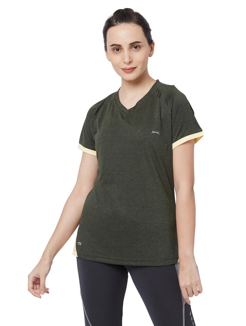 v-neck melange top - 18351356 - Zoom Image - 0