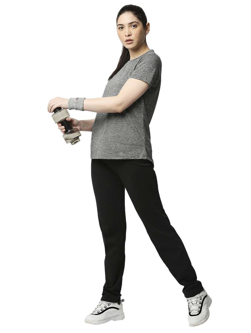 black solid track pant - 18351543 - Standard Image - 3
