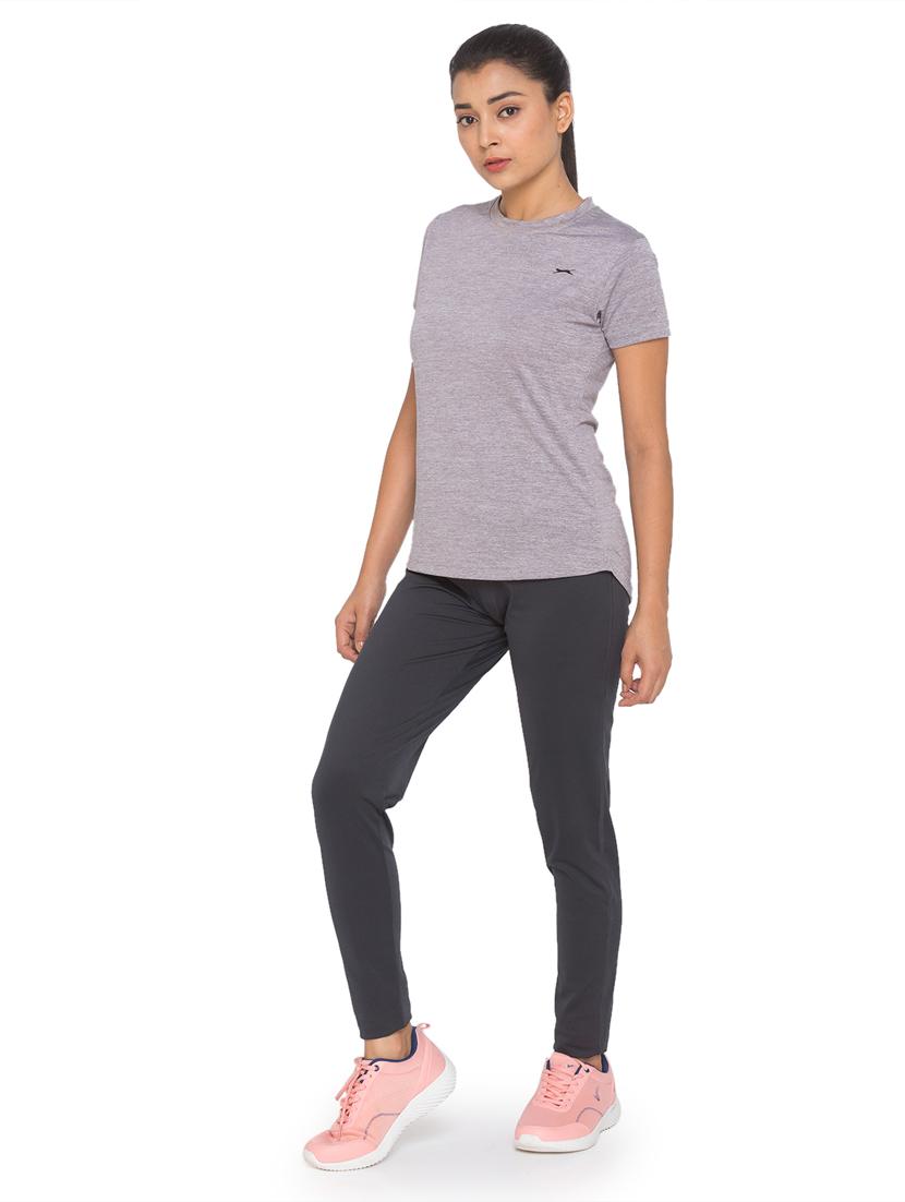 grey solid spandex track pant - 18351552 - Standard Image - 3