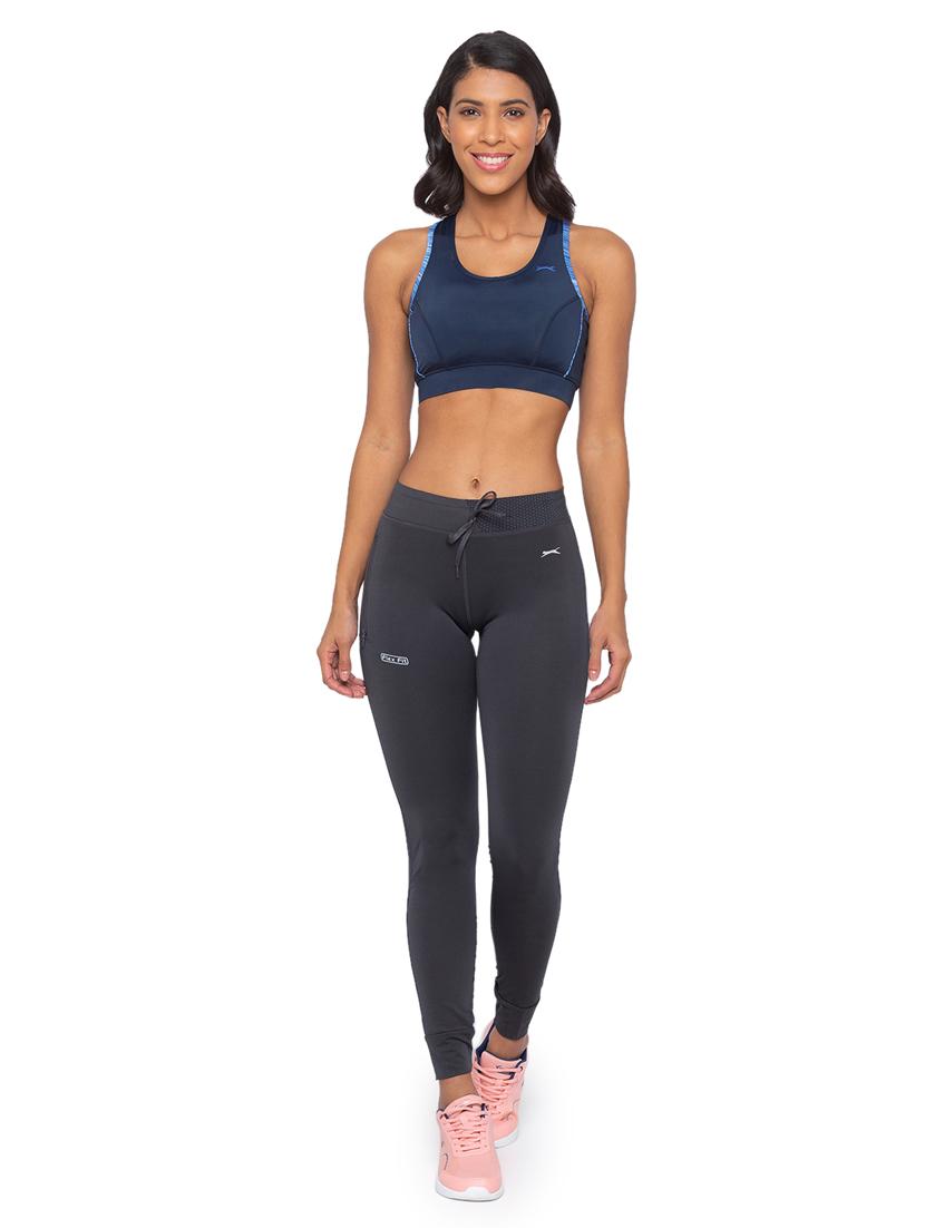 grey solid spandex track pant - 18351569 - Standard Image - 3