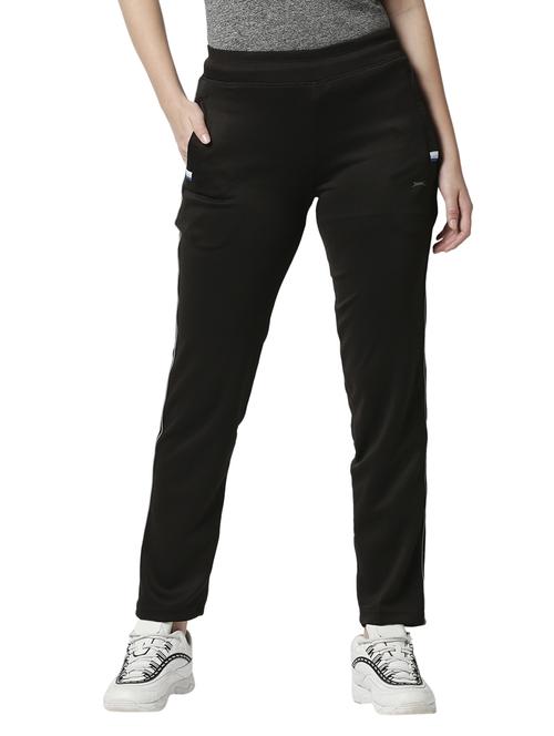 black solid track pant - 18351575 -  Standard Image - 0