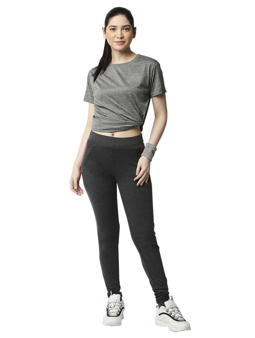 grey solid blend track pant - 18351578 -  Standard Image - 3