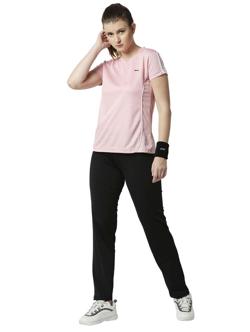 mid rise solid track pant - 18351581 -  Standard Image - 3