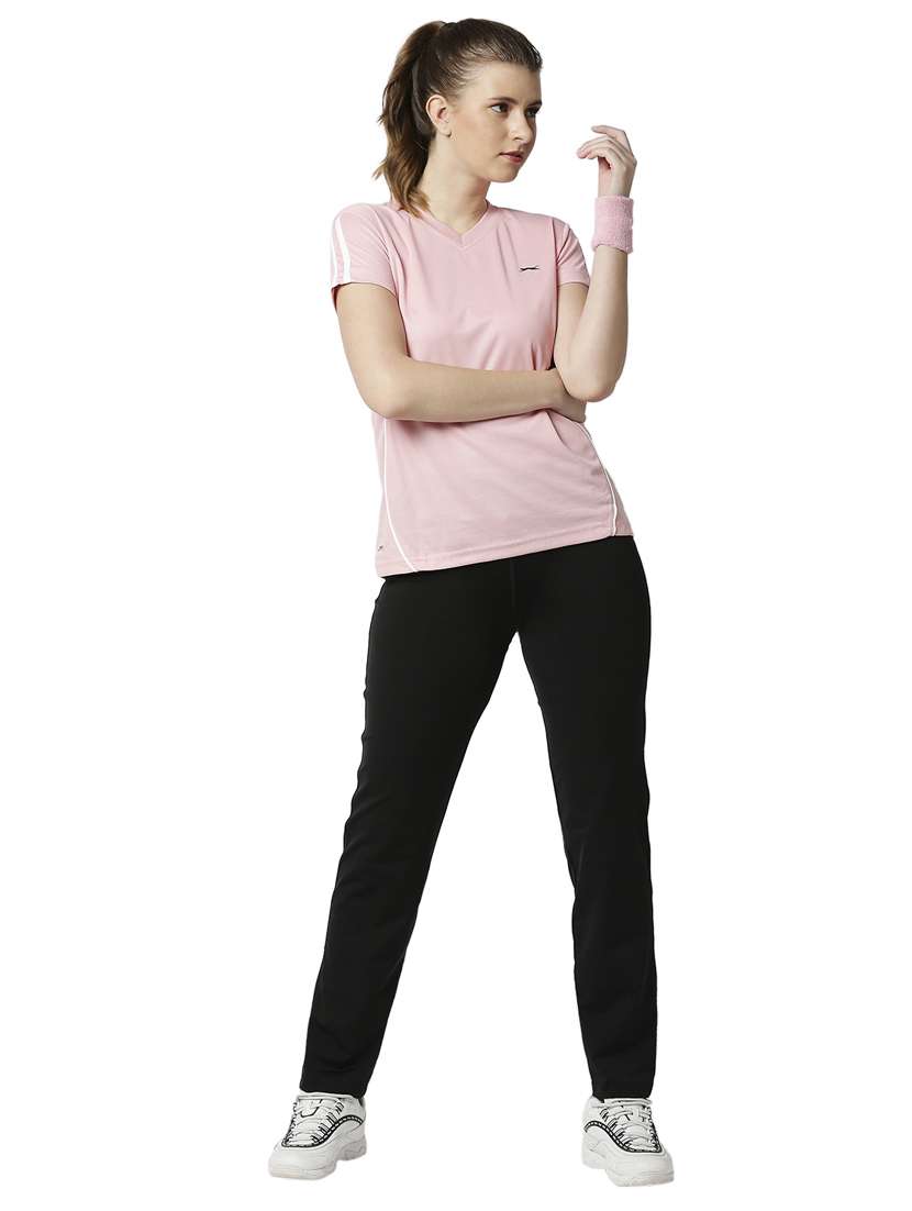 mid rise solid track pant - 18351582 -  Standard Image - 3