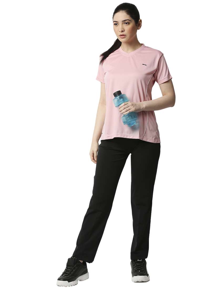 mid rise solid track pant - 18351583 -  Standard Image - 3