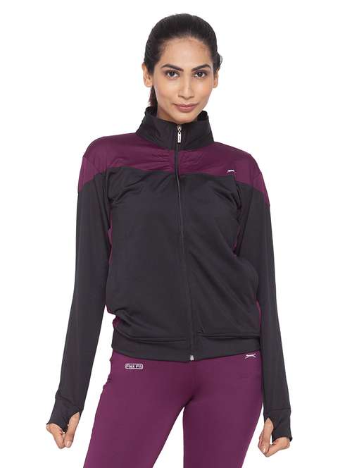long sleeved color block regular jacket - 18351665 - Standard Image - 0