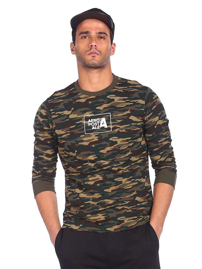 olive green camouflage t shirt - 18352366 - Zoom Image - 0