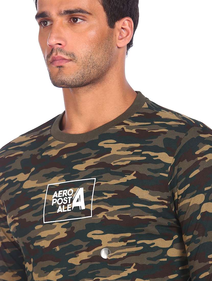 olive green camouflage t shirt - 18352366 - Standard Image - 3