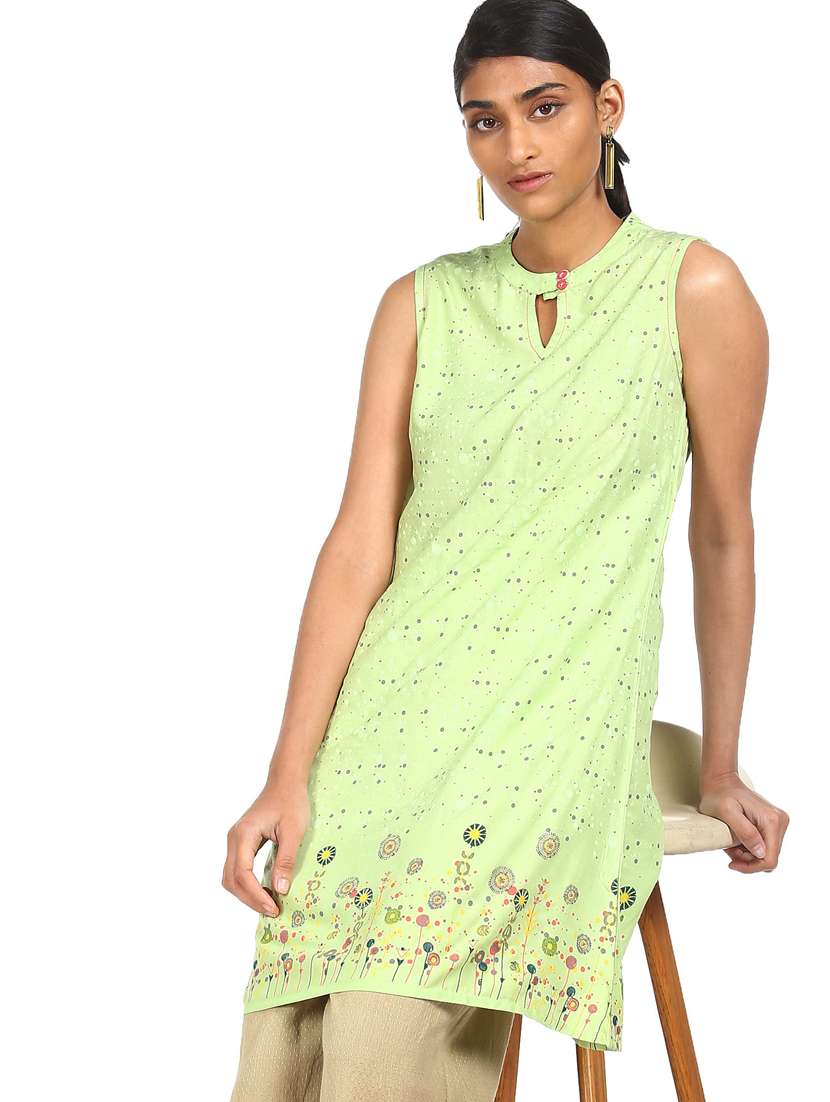 green rayon a-line kurta