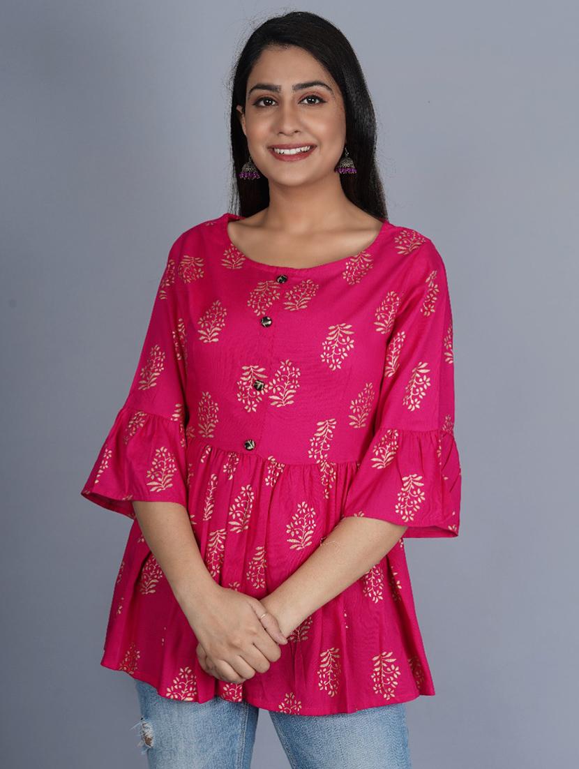 pink printed regular top - 18354849 - Zoom Image - 0