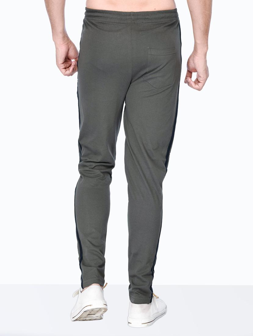 grey solid full length track pant - 18354861 - Standard Image - 3