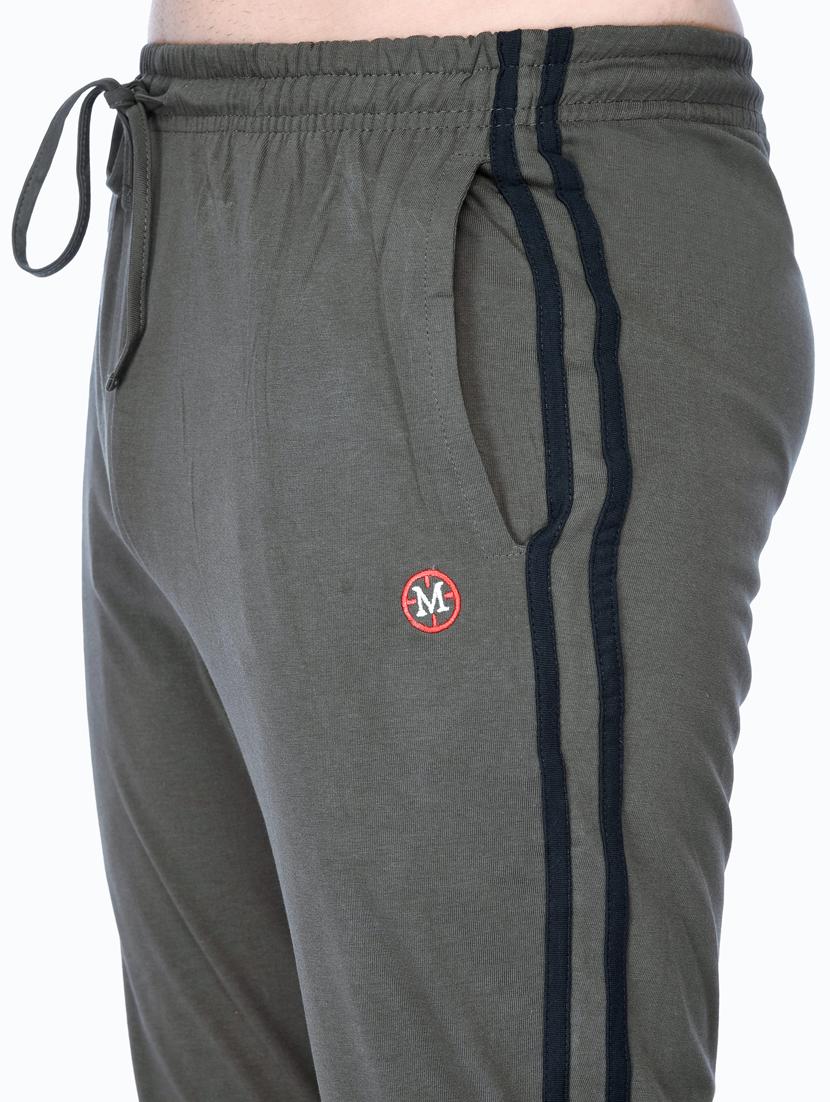 grey solid full length track pant - 18354861 - Standard Image - 5