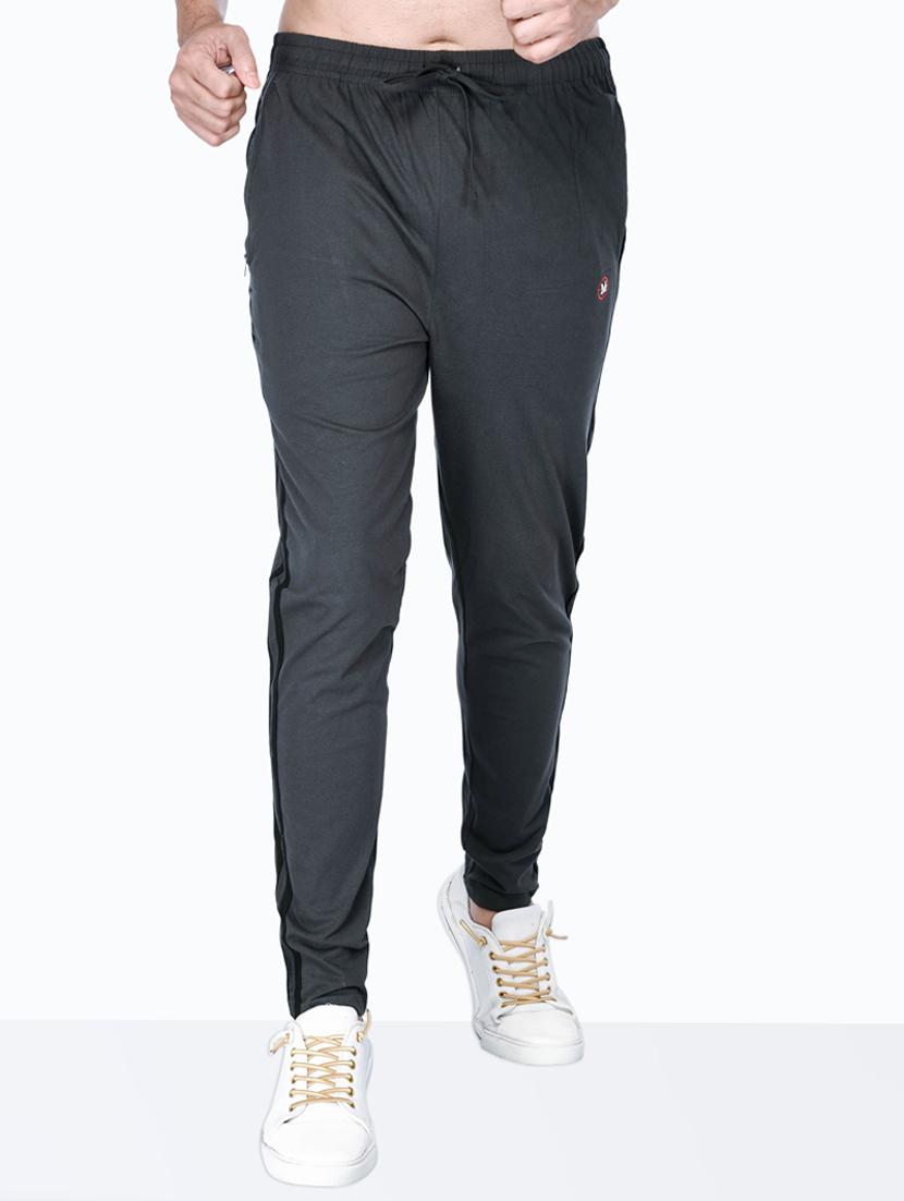 grey solid full length track pant - 18354862 -  Zoom Image - 0